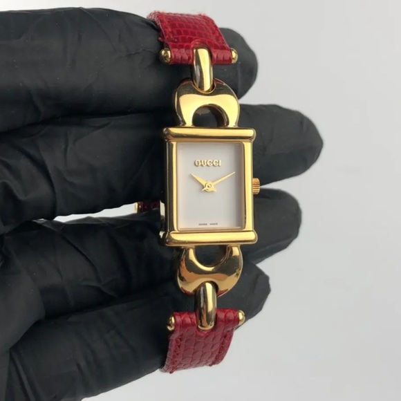 GUCCI 1800L REPLACEMENT STRAP - RED LEATHER - Picture 6 of 8